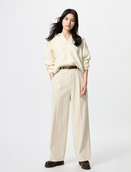 ユニクロ UNIQLO タックワイドパンツ