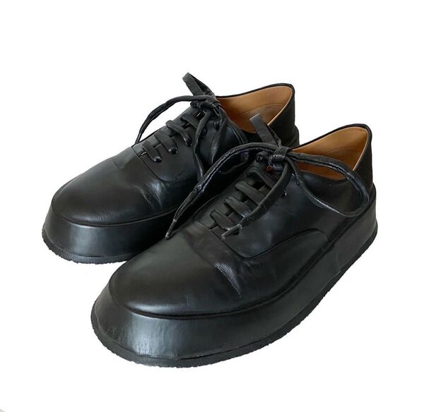 新品 未使用 JIL SANDER ジル・サンダー厚底レザースニーカー 黒