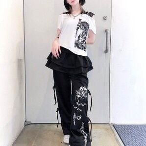 雀蜂★フリル付きイラストジャージパンツ
