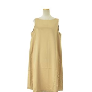SOCIAL ソシアル 後ろVネック サテン ドレス ノースリーブ チュニック ワンピース ひざ丈 Mサイズ