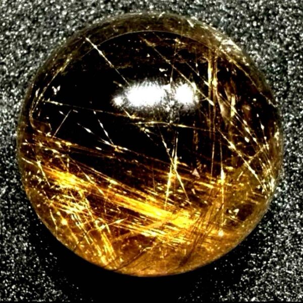 50mm ゴールドルチルクォーツ 丸玉 スフィア 金針水晶