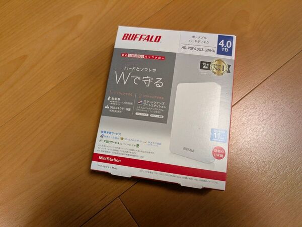 BUFFALO ポータブルハードディスク 4.0TB HD-PGF4.0U3-GWHA ホワイト