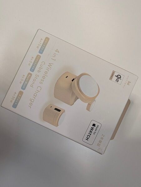 MOTTERU 4in1 ワイヤレス充電器 Cube Stand ベージュ 未使用