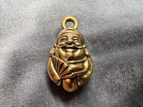 福の神 真鍮製 開運 金色 キーホルダー ブラス風水