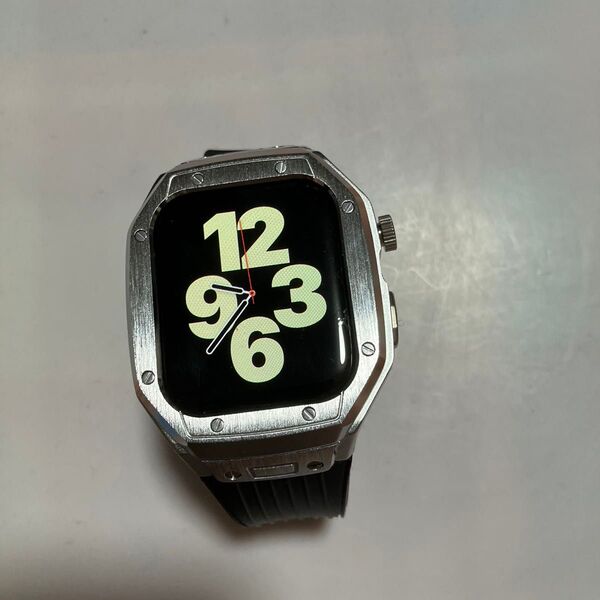 黒銀Dバックル Apple Watch AppleWatch アップルウォッチ ベルト バンド カバー ケース 44 45