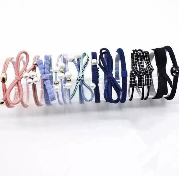 カメリア シュシュ ヘアゴム クローバー 四つ葉 匿名発送 パール ラインストーン 可愛い おしゃれ 上品 入学式 入園式