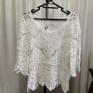鍵編みサマーニット 七部袖 衣料②