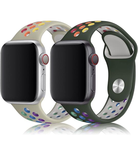 Apple Watchバンド アップルウォッチバンドシリコン 42/44/45/46/49mm男女兼用シリコンスポーツバンド 2本