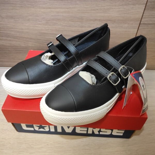 新品未使用24.0cmコンバースCONVERSEメリージェーンスニーカー黒×白
