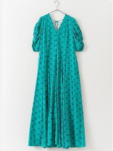 ne Quittez pas ヌキテパ フラワープリントワンピース 花柄 美品 コットンドビーストライプ