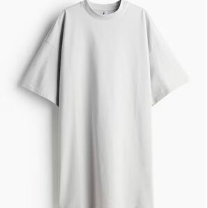 H&M オーバーサイズTシャツワンピース ライトグレーXL