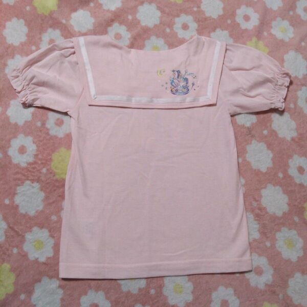 【新品・タグ付き】エコネコ セーラー襟 半袖Tシャツ 130 ピンク 夏