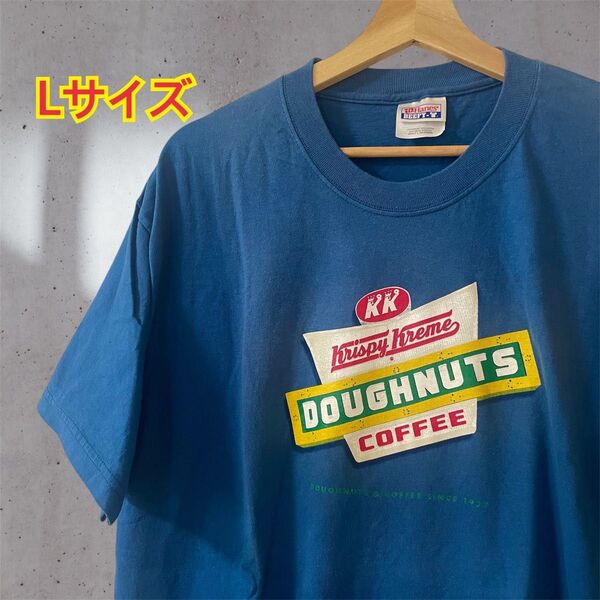 レアカラー 90s 00s クリスピークリームドーナツ プロモ Tシャツ L 企業 企業ロゴ