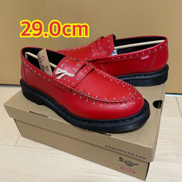 29cm Supreme Dr.Martens Studded Loafer ローファー 赤 レッド red