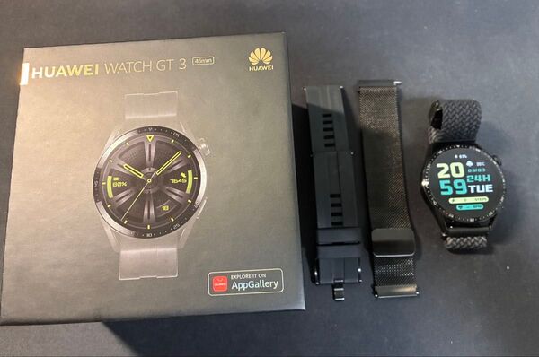 【美品】HUAWEI WATCH GT 3 46mm バンド付き 箱付き ファーウェイ