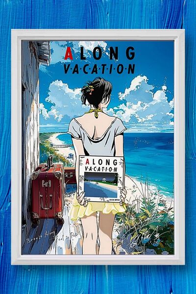 大瀧詠一 / 江口寿史・A LONG VACATION ロンバケ 【A4サイズ写真ポスターフレーム付き2点セット】大滝詠一ポスター