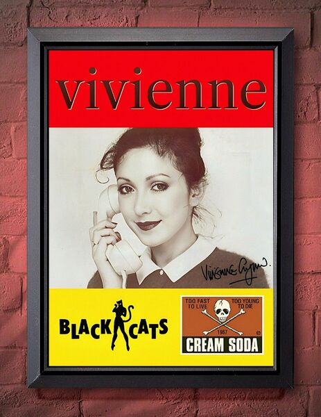 ブラックキャッツ / ビビアン・リー【A4サイズ写真ポスターフレーム付き5点セット】ロカビリー クリームソーダ ポスター 額装品