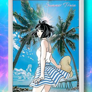 大瀧詠一/江口寿史・A LONG VACATION ロンバケ/日曜日のサマートレイン【A4サイズ写真ポスター額装付き4点セット】