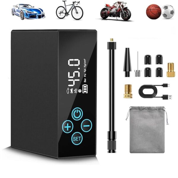 空気入れ 電動 電動空気入れ バイク 車 用 コードレス 6000mAh 大容量バッテリー 最大圧力150PSI