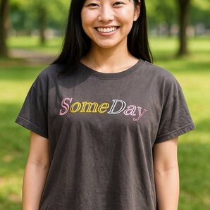 【PINK-latte】バックレースアップTシャツ Mサイズ