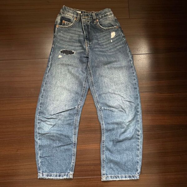 ZARA デニムパンツ サイズ9 134cm ブルー ダメージ加工