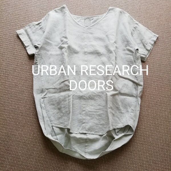 URBAN RESEARCH DOORS リネン バックタック ドレープ ブラウス フランス アーバンリサーチ プルオーバー