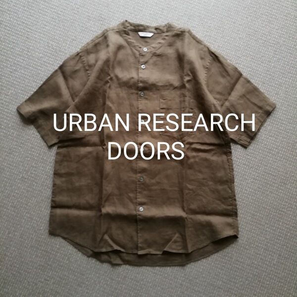 URBAN RESEARCH DOORS アーバンリサーチドアーズ リネン バンドカラー 半袖 シャツ