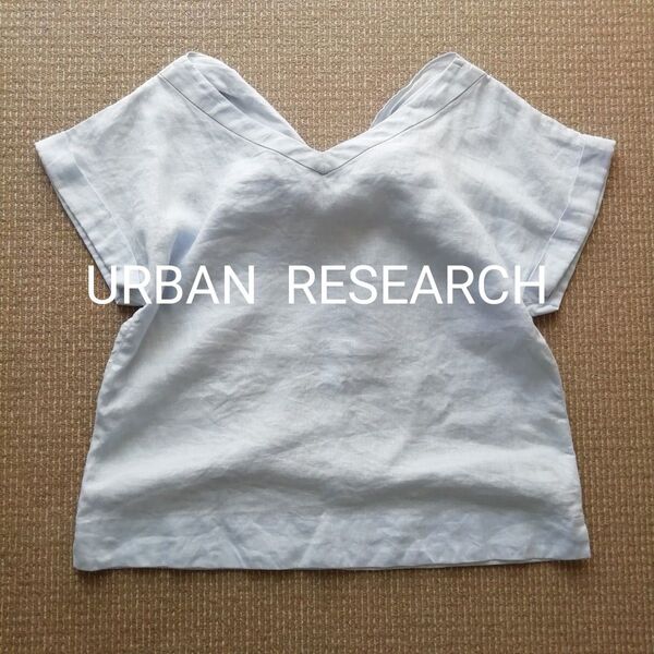 URBAN RESEARCH アーバンリサーチ リネンBACKリボンブラウス プルオーバー Vネック フレンチスリーブ
