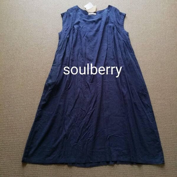 タグ付き soulberry ソウルベリー リネンワイドノースリーブワンピース リネンワンピース 未使用 リネン混