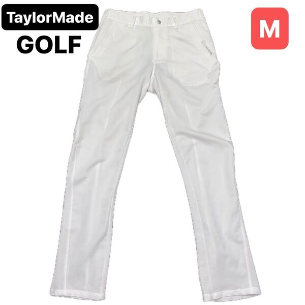 TaylorMade ゴルフパンツ メンズ Mサイズ ホワイト系 スラックス アウトドア テーラーメイド