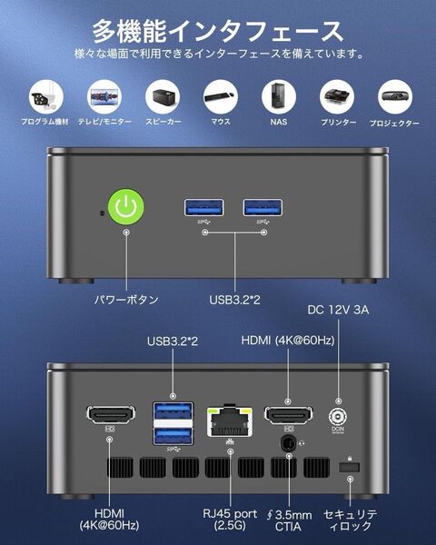GMKtec G3 plus mini PC パソコン本体 N150 1TB NVMe M.2 メモリ16GB win11