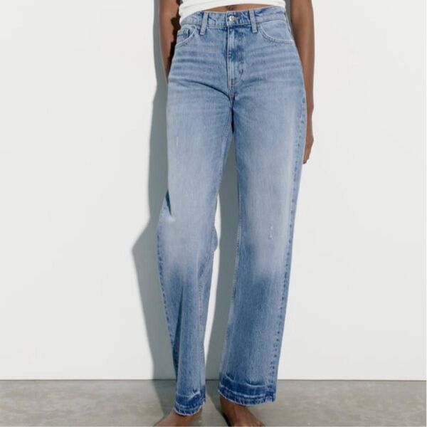 ZARA HIGH-RISE バレルレッグ TRF デニムパンツ