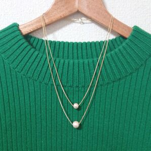 2連コットンパールのネックレス