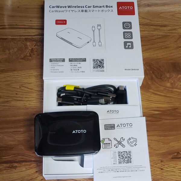 ATOTO CarWave CB4B ワイヤレスアダプター CarPlay/Android Auto 対応 Ai Box