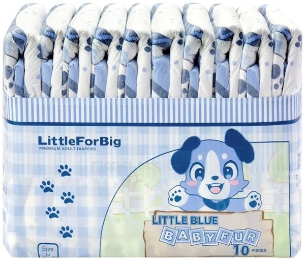 Little For Big 大人用不織布おむつ Little blue BABY FUR1枚