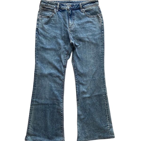GU レディース デニムパンツ ジーンズ ジーパン ブーツカット ストレート インディゴブルー XL 使用感なし
