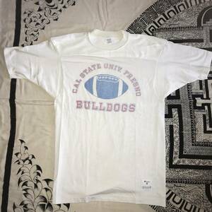 size M　フットボール 　チャンピオン　champion ビンテージ　　Tシャツ　football シャツ バータグ　トリコタグ　染み込み