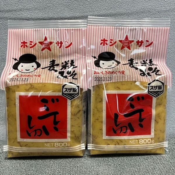 ホシサン 麦味噌 ごていしゅ味噌 ごていしゅみそ 800g×2袋セット 九州 熊本
