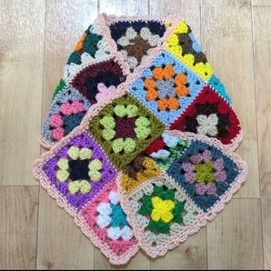 22 ハンドメイド グラニーモチーフマフラー