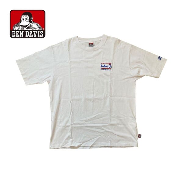 【BEN DAVIS】ベンデイビス 半袖 Tシャツ 刺繍 白 ホワイト XL