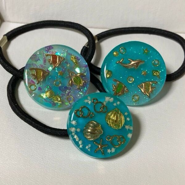 ☆sale☆ レジン ハンドメイド ヘアゴム セットA お得な3点セットです♪