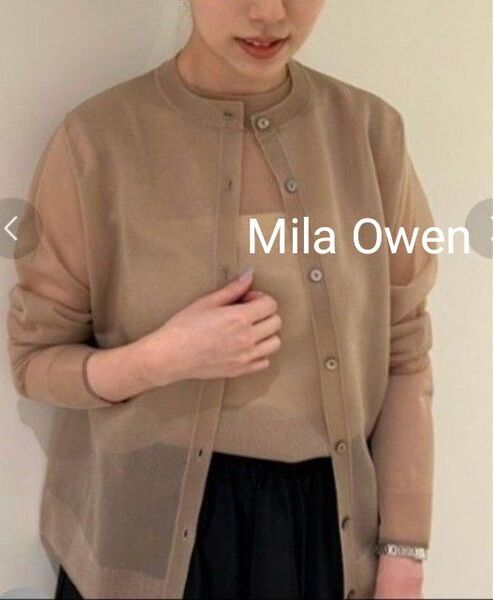 新品【Mila Owen】サイズ0 アンサンブルシアーニットカーデ 透け感あり ミラオーウェン カーディガン