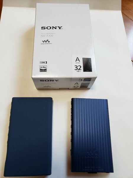 お得!ウォークマンAシリーズ 32GB NW-A306(L) ブルー 液晶フィルム画面装着済み ケース付き