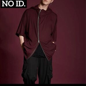 NO ID. ジップアップパーカー ワインレッド
