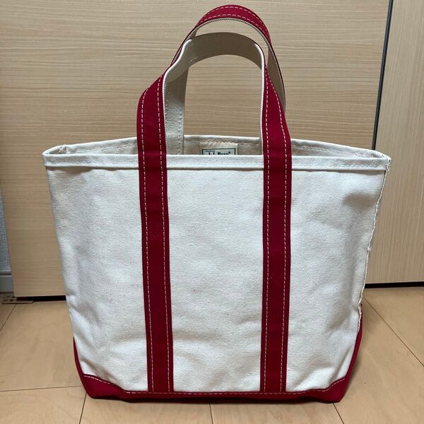 【未使用】80's L.L.Bean ボートアンドトート 2色タグ レッド トートバッグ USA製 生成り
