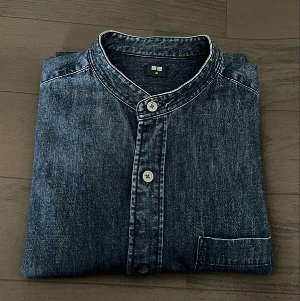 UNIQLO デニムオーバーサイズスタンドカラーシャツ M