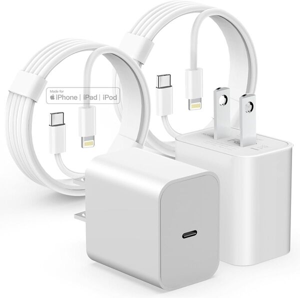 2個セット iPhone 充電器 20W PD 急速 USB C-Lightningケーブル Type C スマホ 電源アダプター