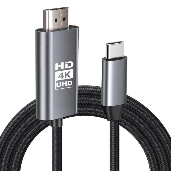 Type-C to HDMI変換ケーブルアダプター 2M ミラーリング AV 接続 モニター 高速伝送 モニターナイロン 4K対応