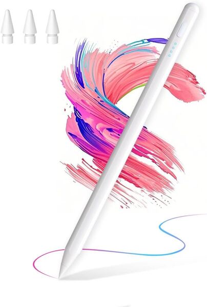 iPad ペンシル iPad対応 タッチペン 極細 スタイラスペン Type-C急速充電 超高感度 磁気吸着/傾き感知/誤作動防止