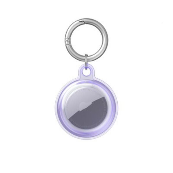 AirTag エアタグ カバー PURPLE 完全保護 Apple製品用 スマートタグ エアータグ ケース 簡単クリップ